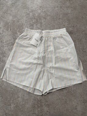 NWT Djerf Avenue Breezy Shorts Rainbow Stripe size S